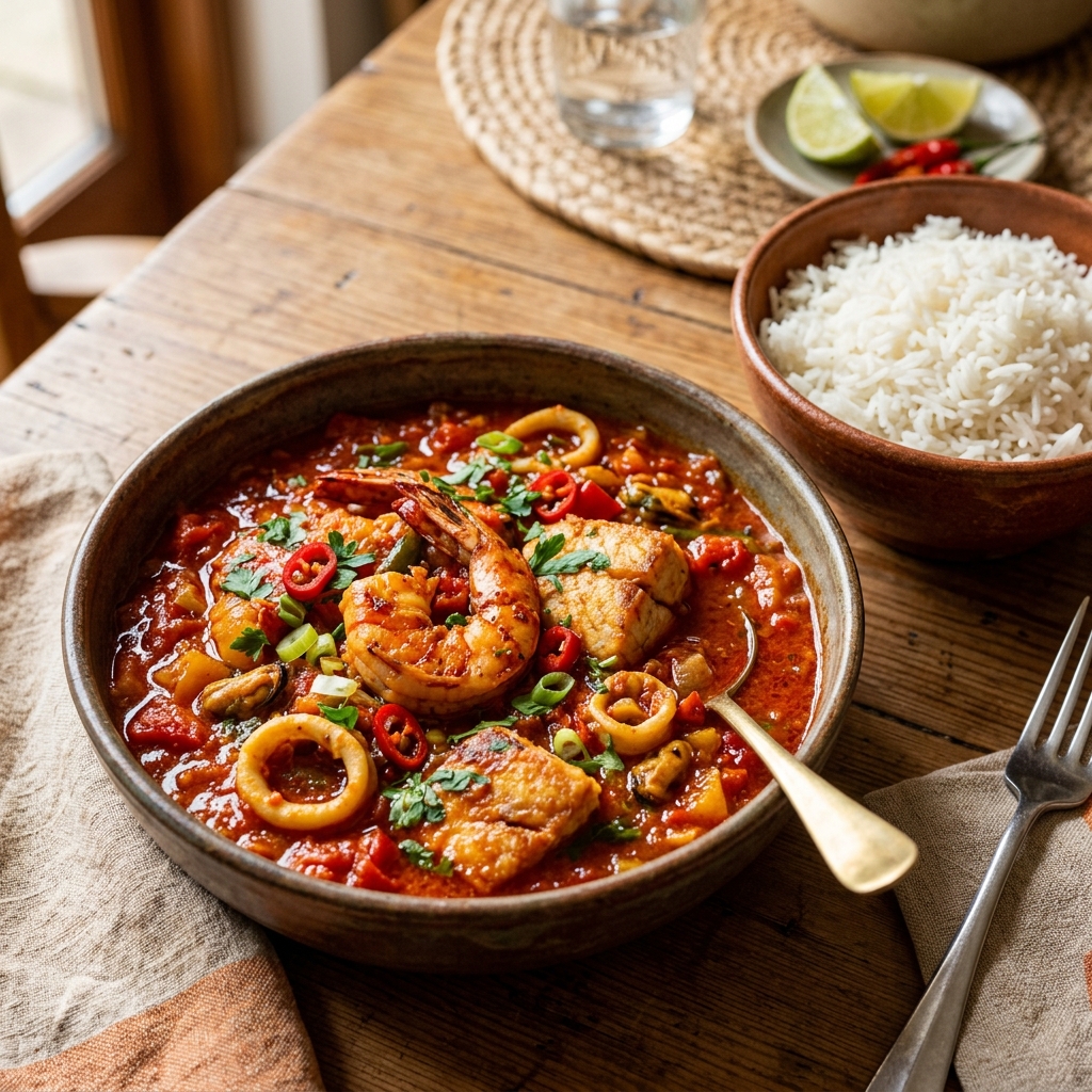 Seafood Stew with Beef or Chicken