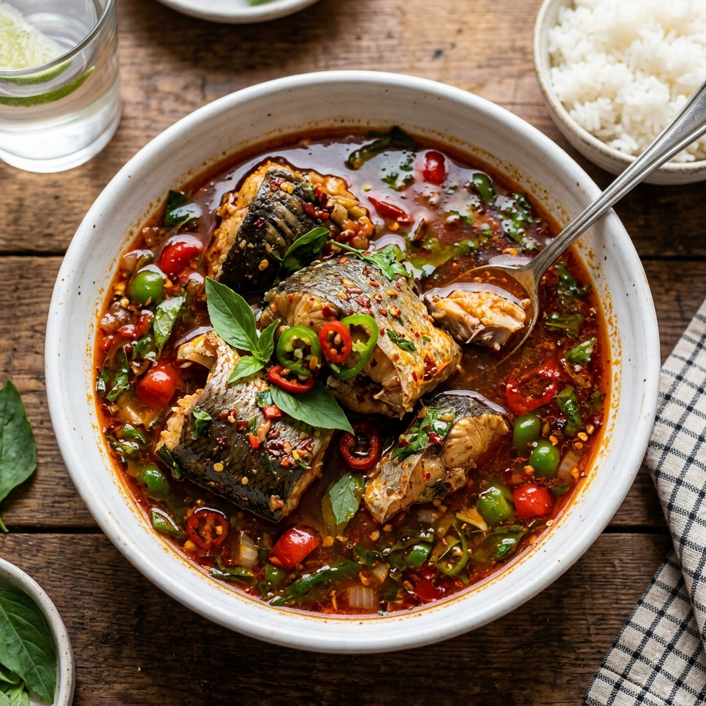 Catfish pepper soup in a bowl