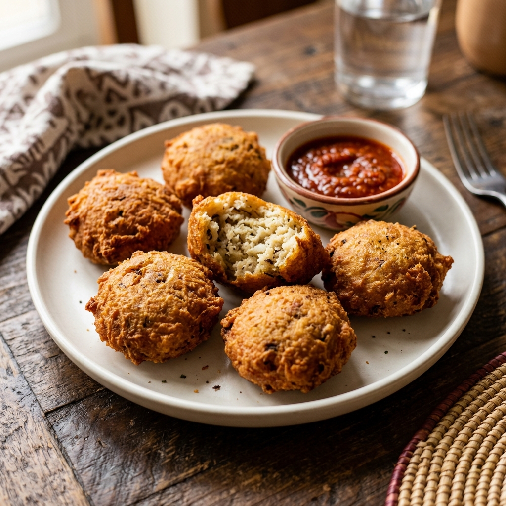 Golden akara freshly fried