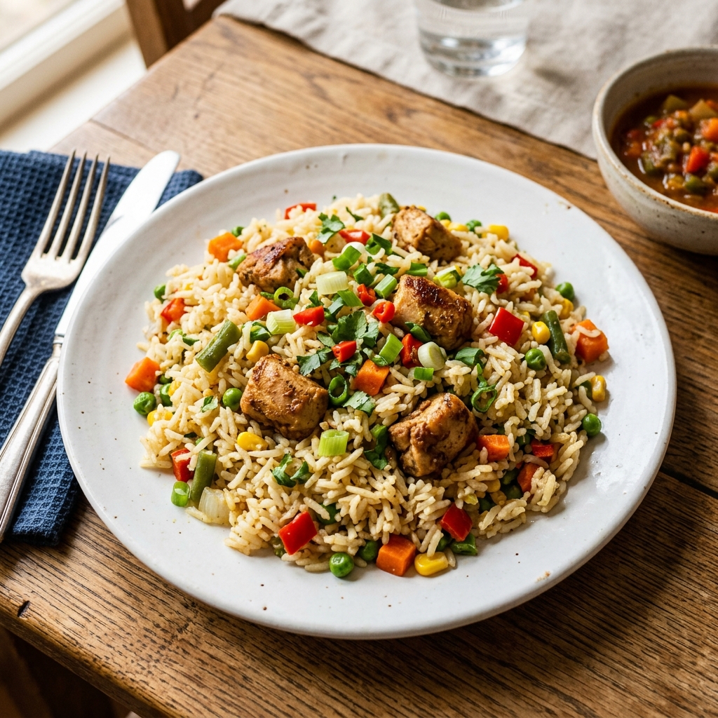 Coconut rice with vegetables