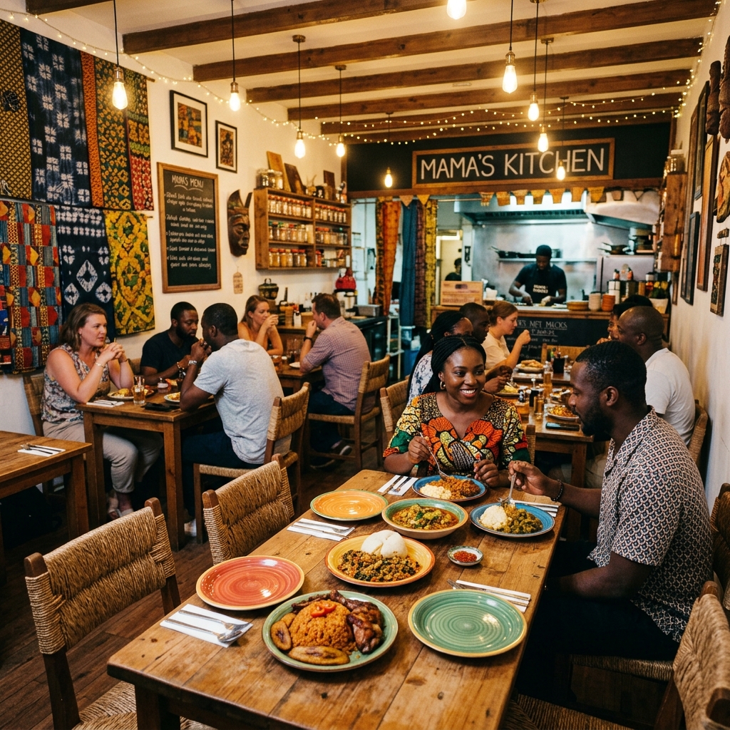 Warm, inviting interior of NaNa's Flavor Bakery and Kitchen